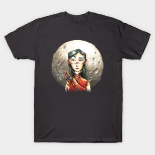 The Swordswoman and the Moon T-Shirt